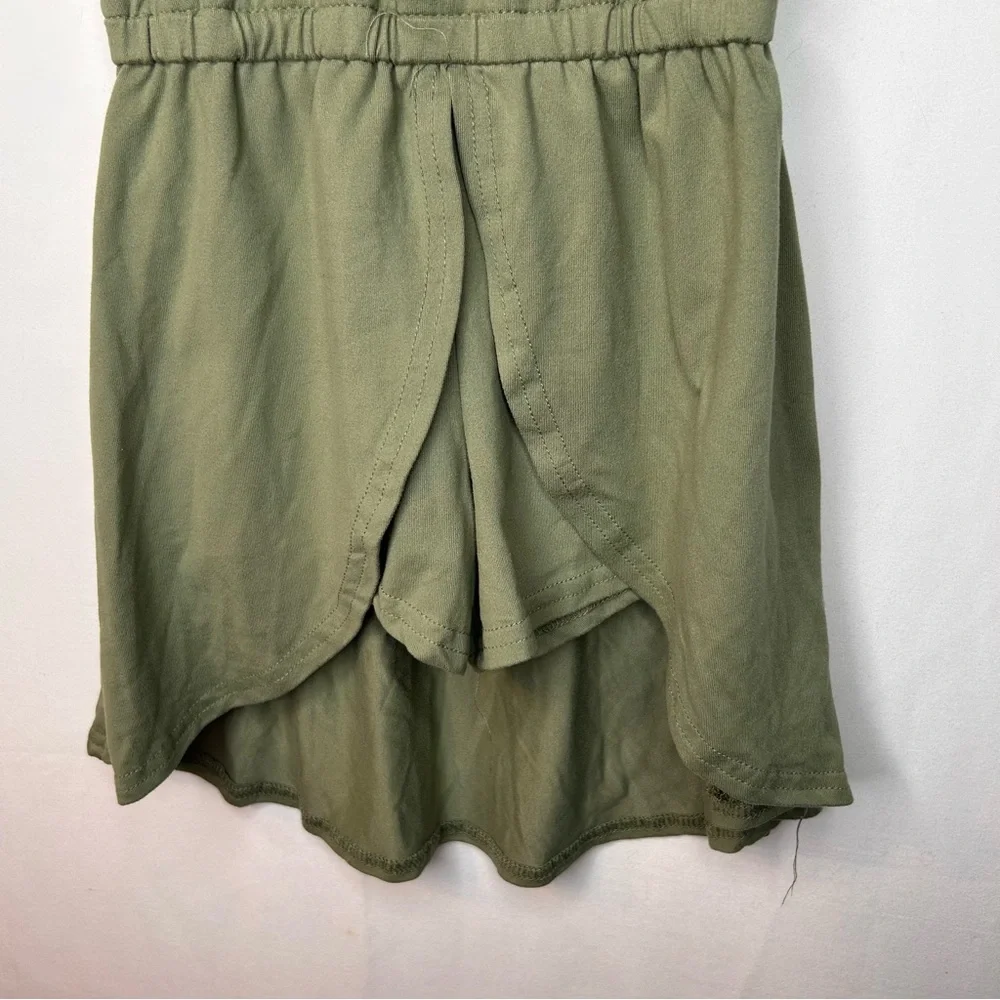 One Step Ahead Olive Sleeveless Top Romper with Pink Accents Size S /4